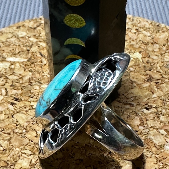 Turquoise ring, Sterling silver - Picture 3 of 9